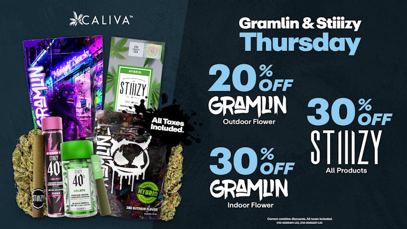 Caliva Gramlin & Stiiizy Up To 30% Off