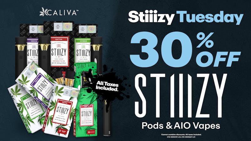 Caliva Delivery - Morgan Hill / Gilroy Stiiizy 30% Off Pods and AIO Vapes