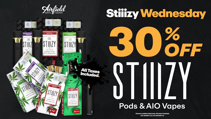 Airfield Supply Company 30% Off Stiiizy Vapes + Daily Deals