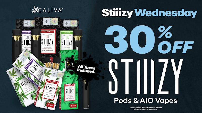 Caliva 30% Off Stiiizy Vapes + Daily Deals