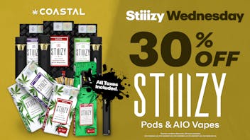 Coastal Dispensary - Vallejo 30% Off Stiiizy Vapes + Daily Deals