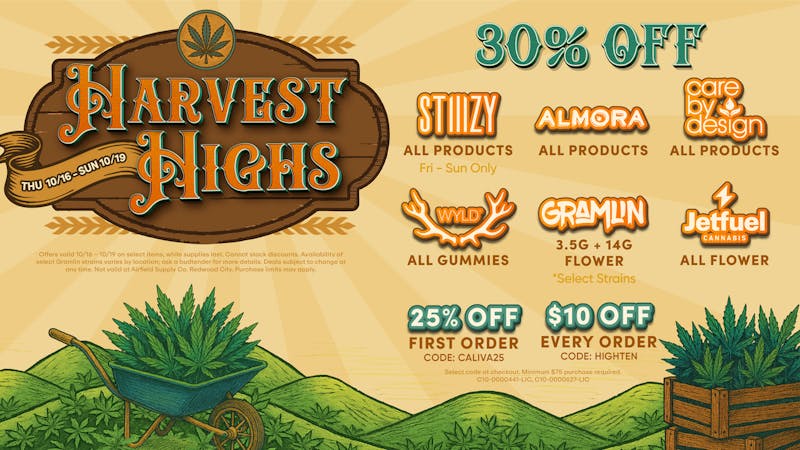 Caliva Delivery - Morgan Hill / Gilroy 25% Off 1st | $10 Off All Orders