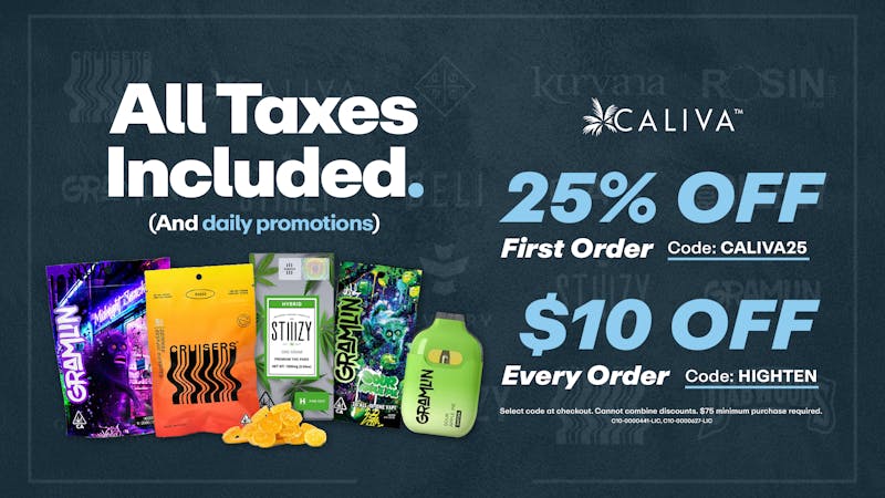 Caliva 25% Off 1st | $10 Off All Orders