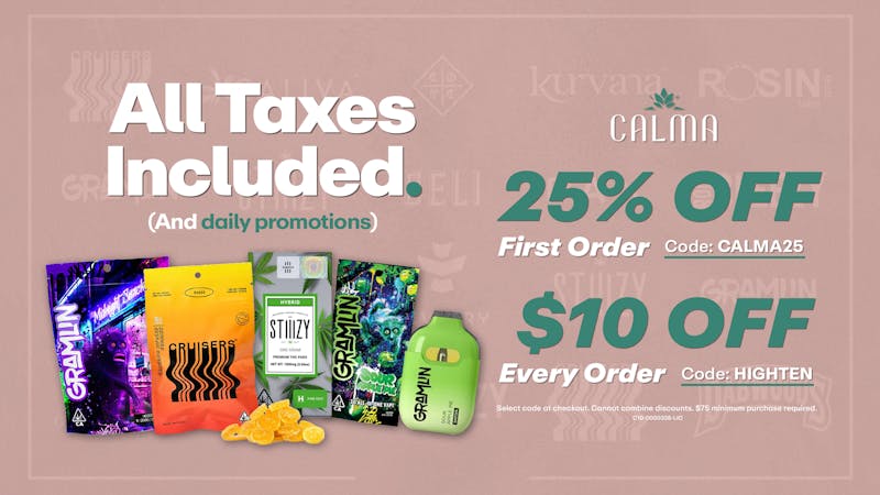 Calma - Hollywood Dispensary 25% Off 1st | $10 Off All Orders