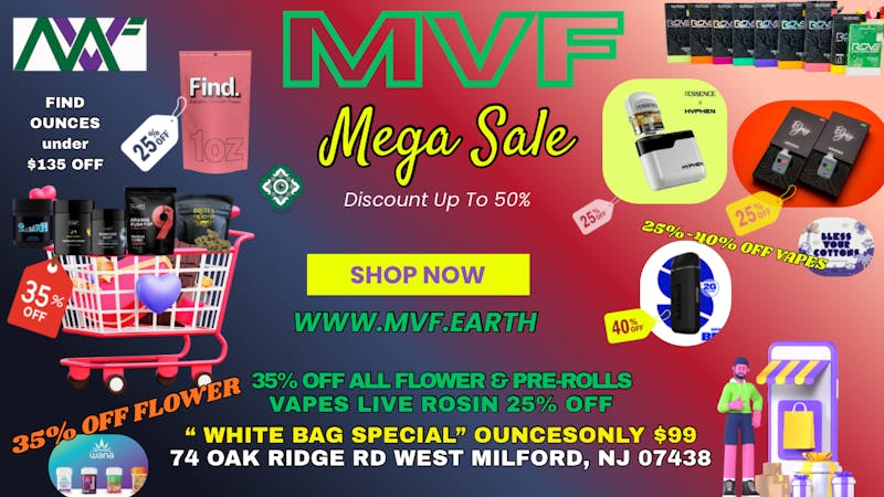 Mountain View Farmacy 35% OFF FLOWER/PREROLLS,$99OUNCES,40% OFF 2G BRIQS