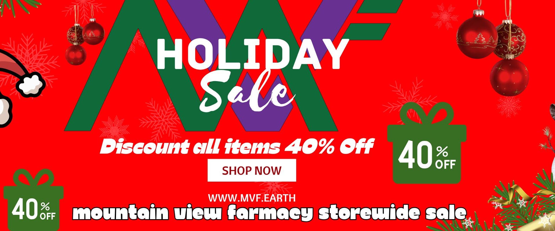 Mountain View Farmacy 40% Off Storewide Holiday Sale