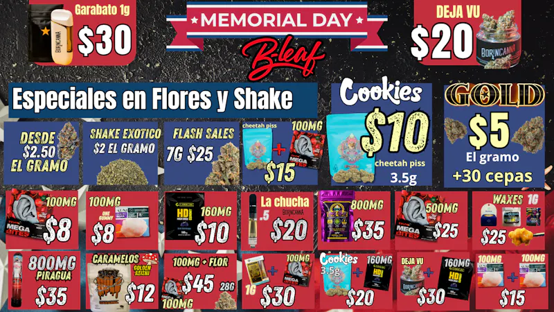 B-Leaf memorial week offers ♦