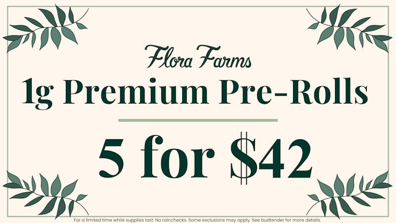 Flora Farms - Lee's Summit 5 for $42 Flora Farms 1g Premium Pre-Rolls