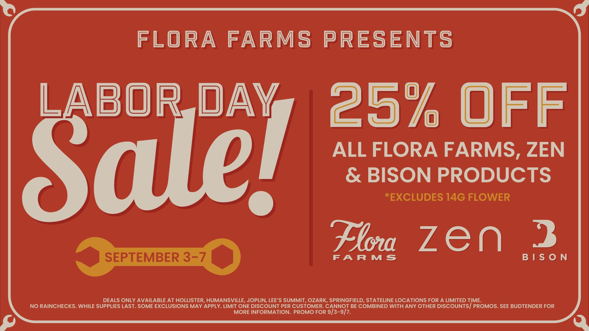 Flora Farms - Lee's Summit 25% off all Flora Farms, Zen and Bison products