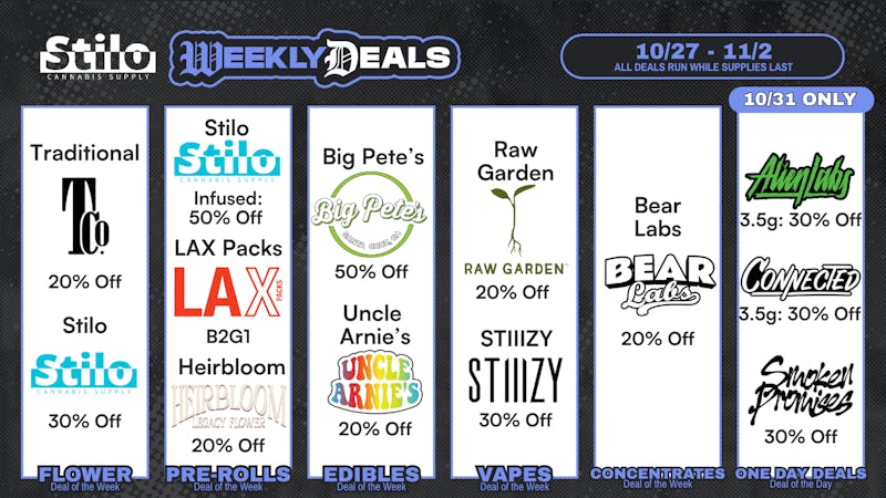 Stilo Supply Up to 50% Off 💨 Raw Garden, STIIIZY + MORE!