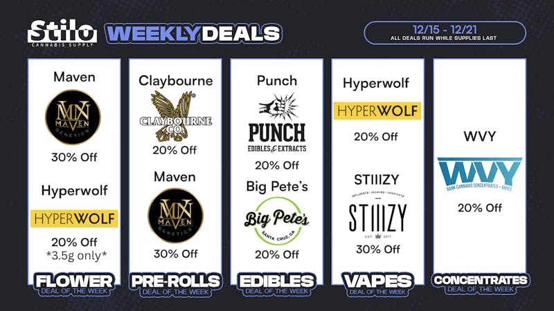 Stilo Supply Up to 30% Off: Claybourne, STIIIZY, Maven + MORE!