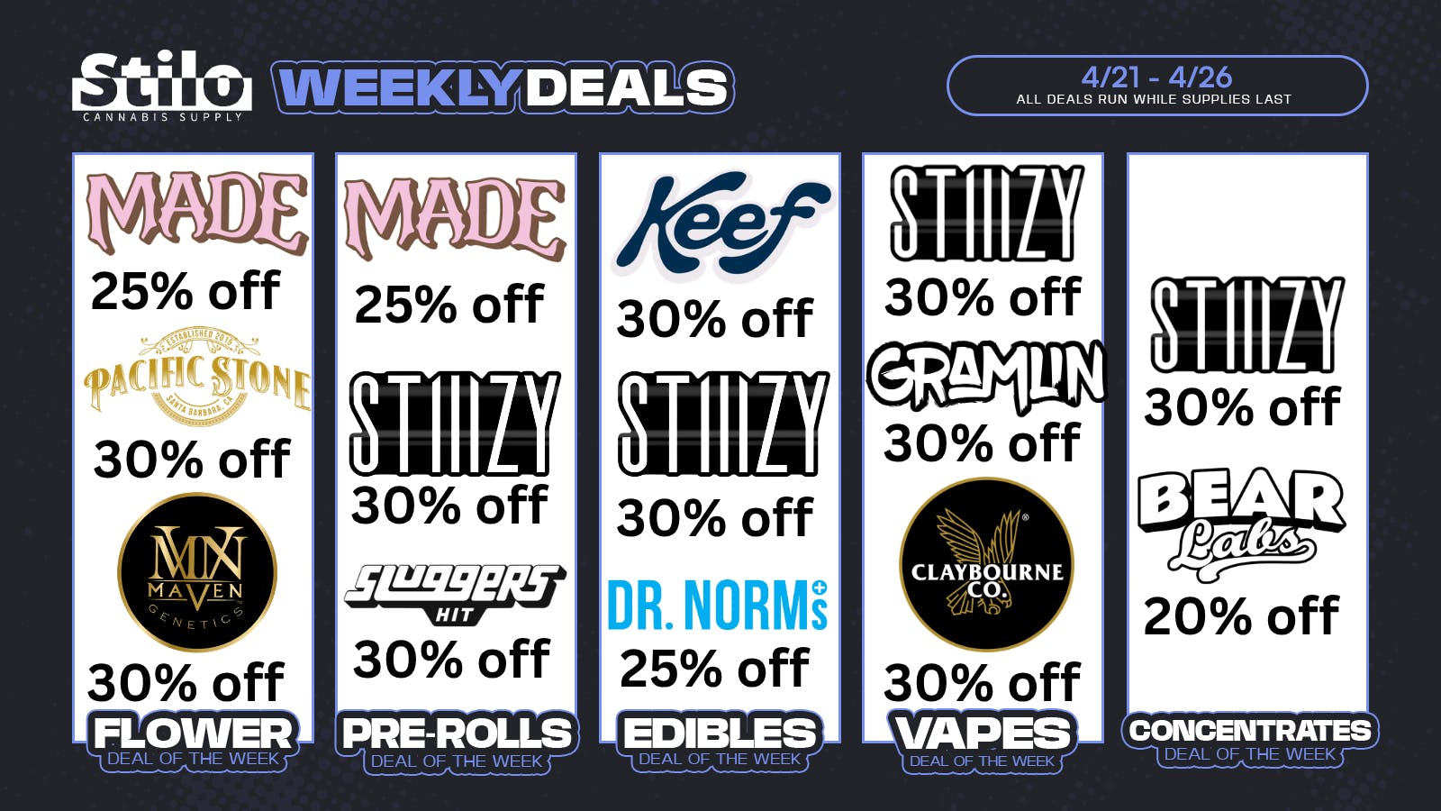 Stilo Supply Up to 30% OFF: CLAYBOURNE, STIIIZY, MADE + MORE! ✨