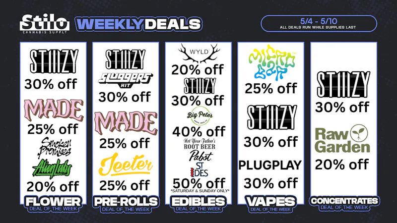 Stilo Supply Up to 50% OFF: Raw Garden, Wyld, Alien Labs + MORE