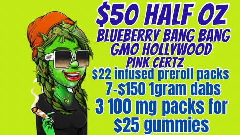 SupHerb Dispensary $50 half oz flower $35 Diamond Dabs