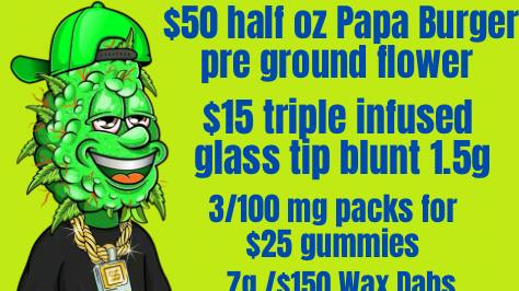 SupHerb Dispensary $50 half oz papa burger