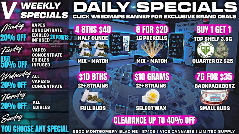 VICE Cannabis 🚨8 for $20🤝$10 8ths🍃7g Indoor Smallz $25💸