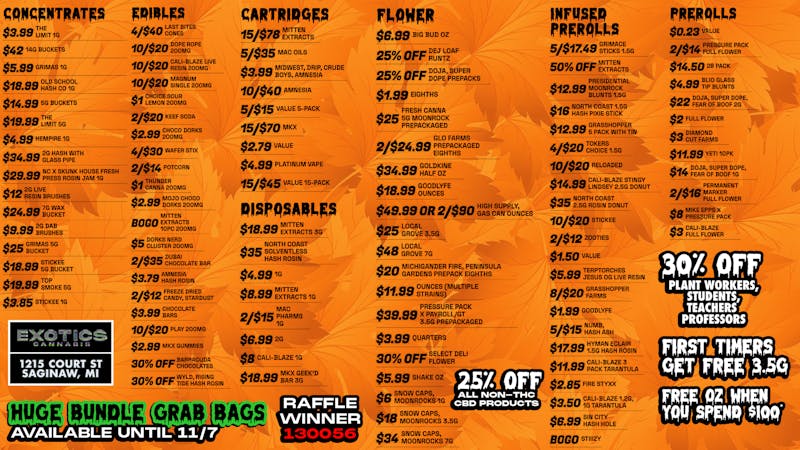 Exotics Cannabis - Saginaw EXOTICS GOT BEST DEALS IN MICHIGAN! SPEND $100=OZ