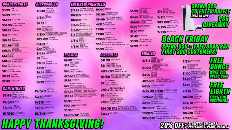 Exotics Cannabis - Saginaw Saginaw's Best Deals 💰 SPEND 100 = FREE OUNCE!!!