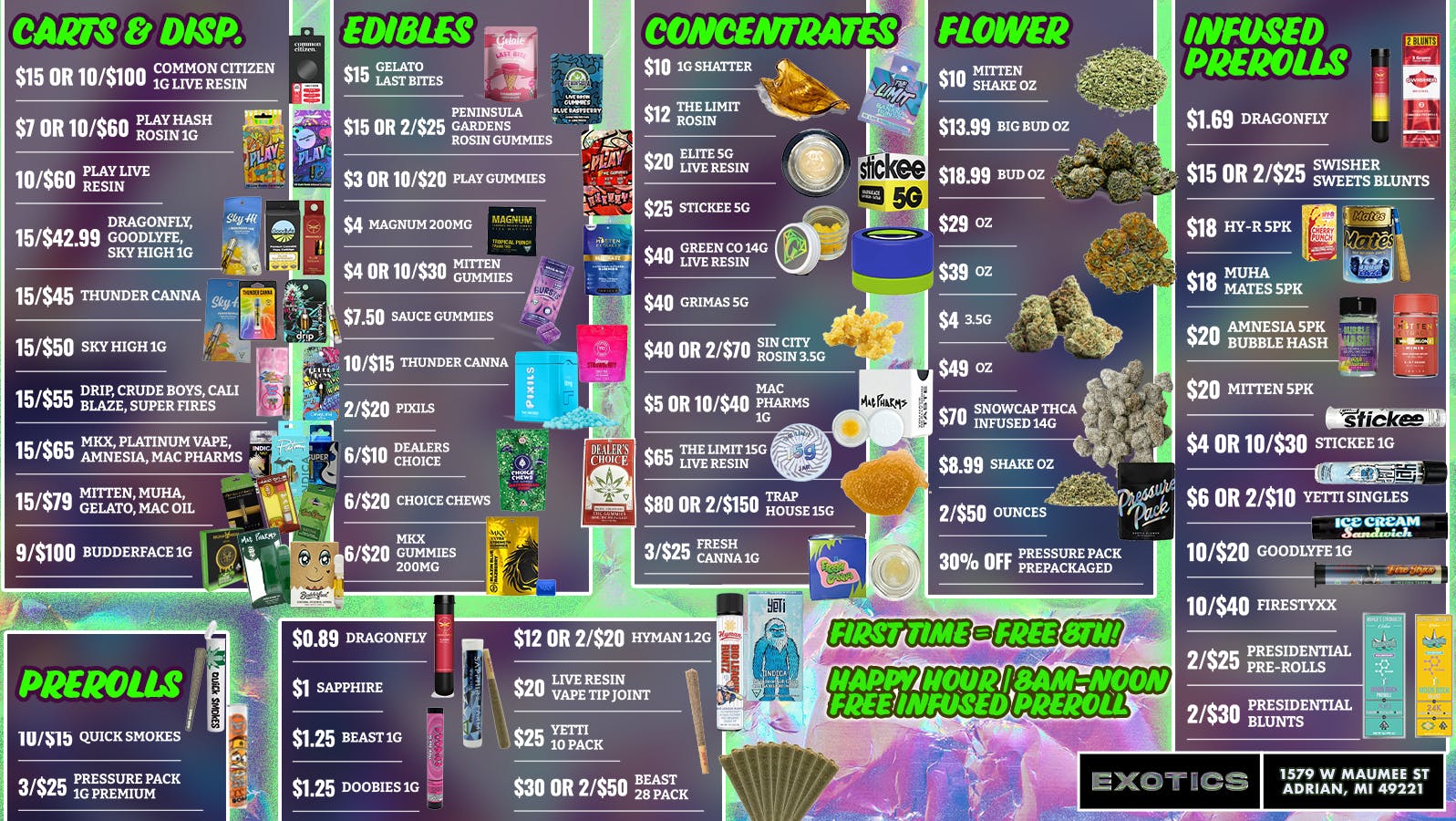 Exotics Cannabis - Adrian - NOW OPEN! LOWEST PRICES IN MICHIGAN