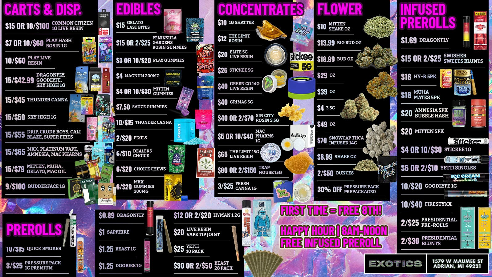Exotics Cannabis - Adrian - NOW OPEN! LOWEST PRICES IN MICHIGAN