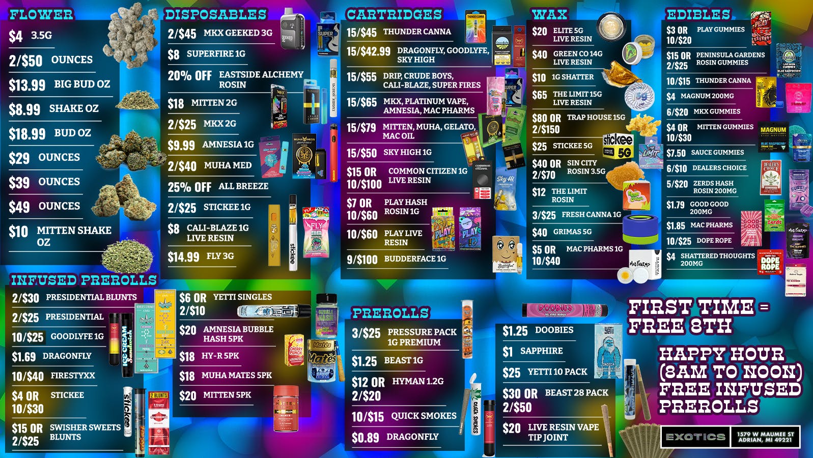 Exotics Cannabis - Adrian - NOW OPEN! LOWEST PRICES IN MICHIGAN!