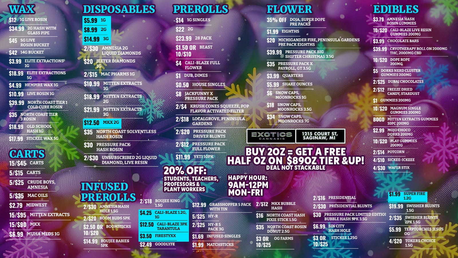 Exotics Cannabis - Saginaw NEW WEEK 🏆 SAGINAW'S #1 DEALS 🏆 EXOTICS CANNABIS