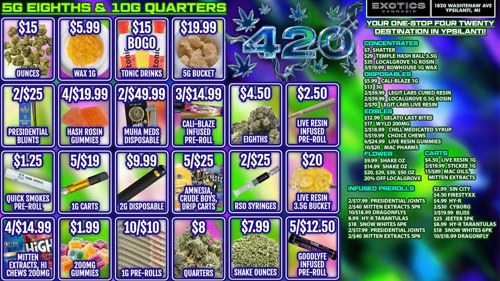 Exotics Cannabis - Ypsilanti YPSI'S CHEAPEST OZ 🔥 TOP SHELF FLOWER 💎