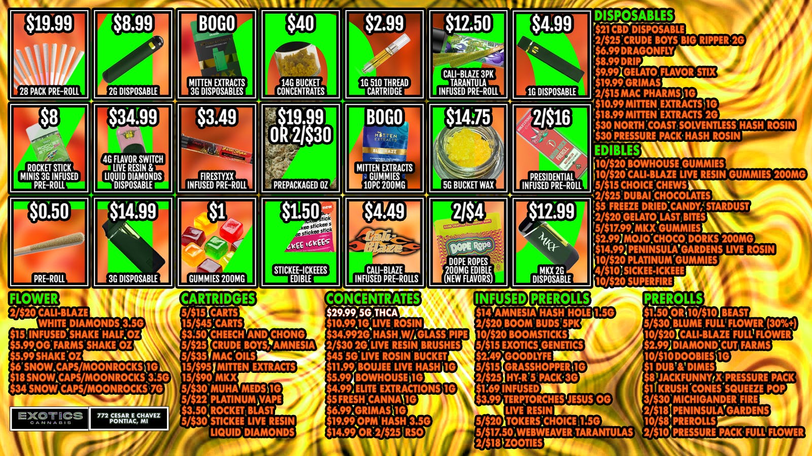 Exotics Cannabis - Saginaw BOOM!!! EXOTICS 4/20 DEALS ALL WEEK LONG COME SEE!