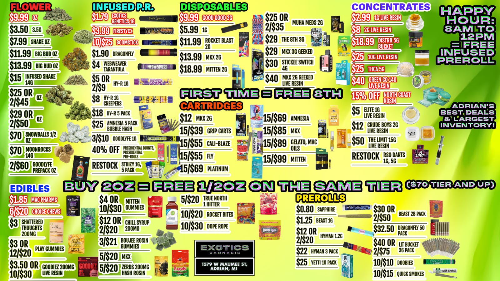 Exotics Cannabis - Adrian - NOW OPEN! 🌱 SPRINGS SAVINGS | LOW PRICES AT EXOTICS