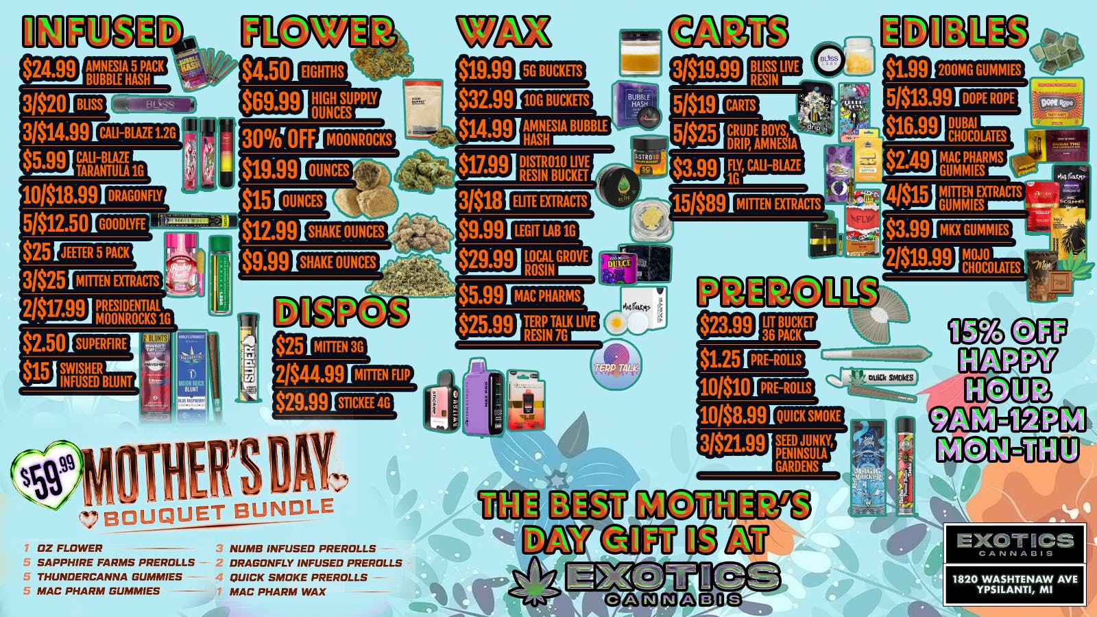 Exotics Cannabis - Ypsilanti MOM'S DAY WEEKEND 🌸 30% OFF MOONROCKS + MORE