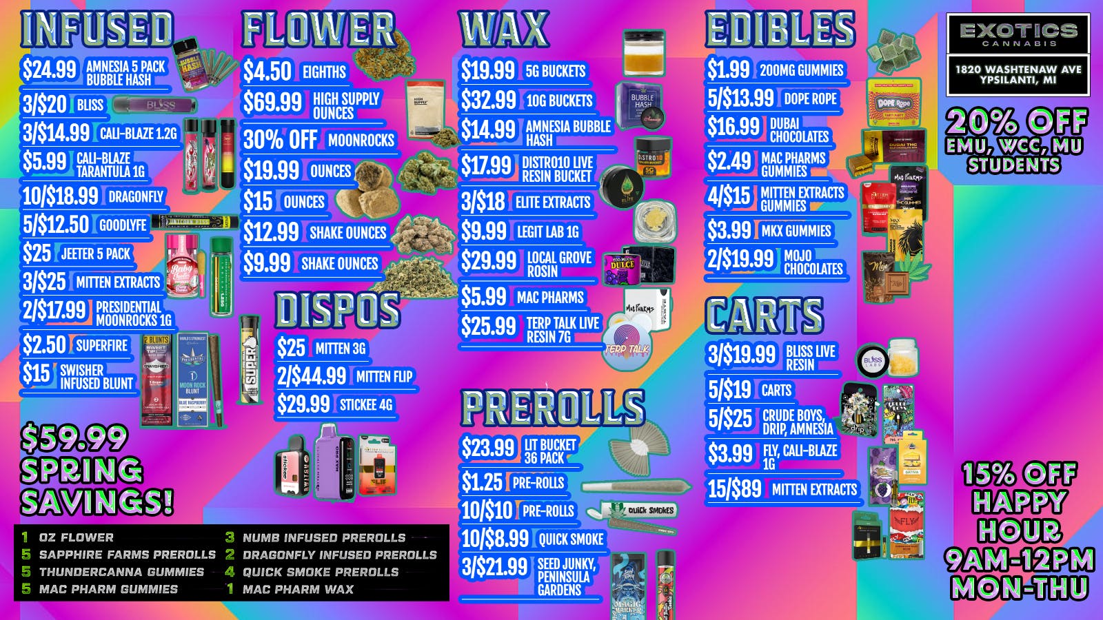 Exotics Cannabis - Ypsilanti SPRING SAVINGS 🌸 30% OFF MOONROCKS + MORE