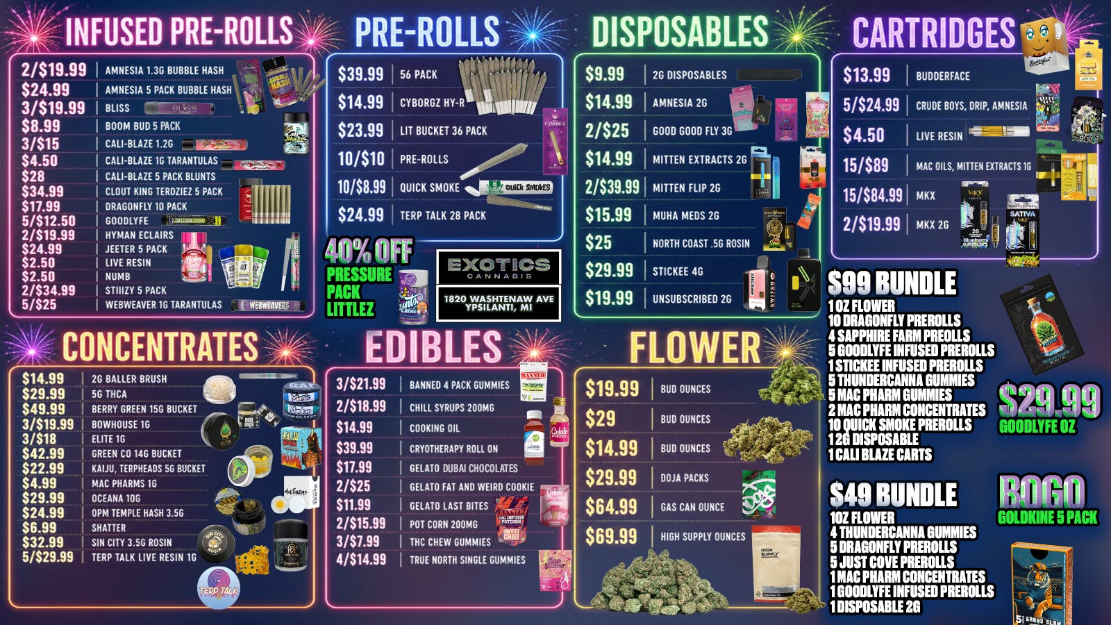 Exotics Cannabis - Ypsilanti $49 & $99 BUNDLE BAGS 🇺🇸 YPSI'S BEST PRICES