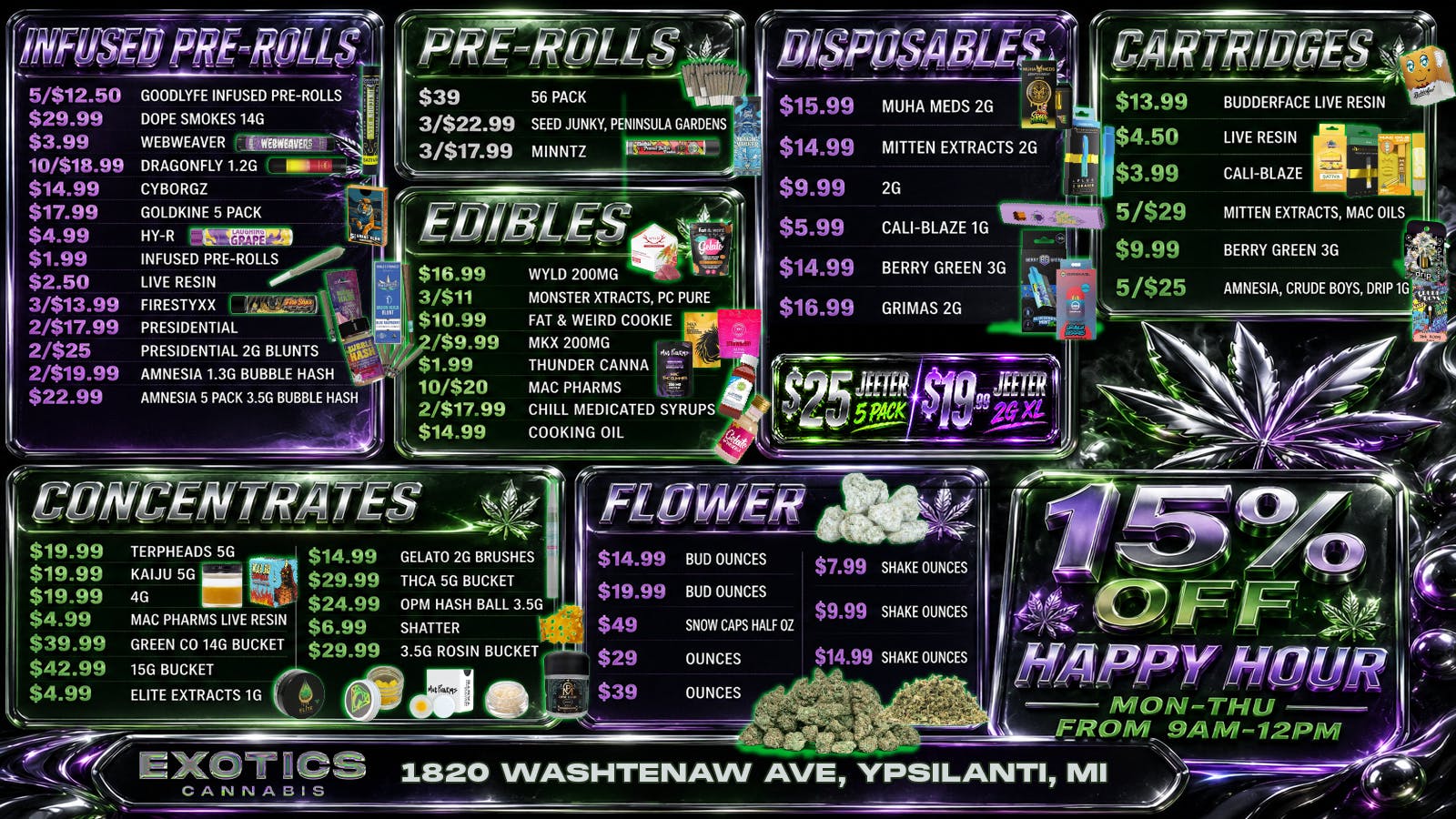 Exotics Cannabis - Ypsilanti THIS SEASON'S MUST HAVES @ EXOTICS