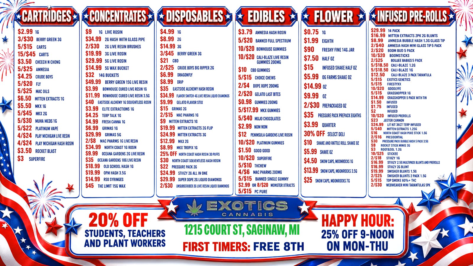 Exotics Cannabis - Saginaw Saginaw's BEST Prices | HQ Inventory 🔥💎