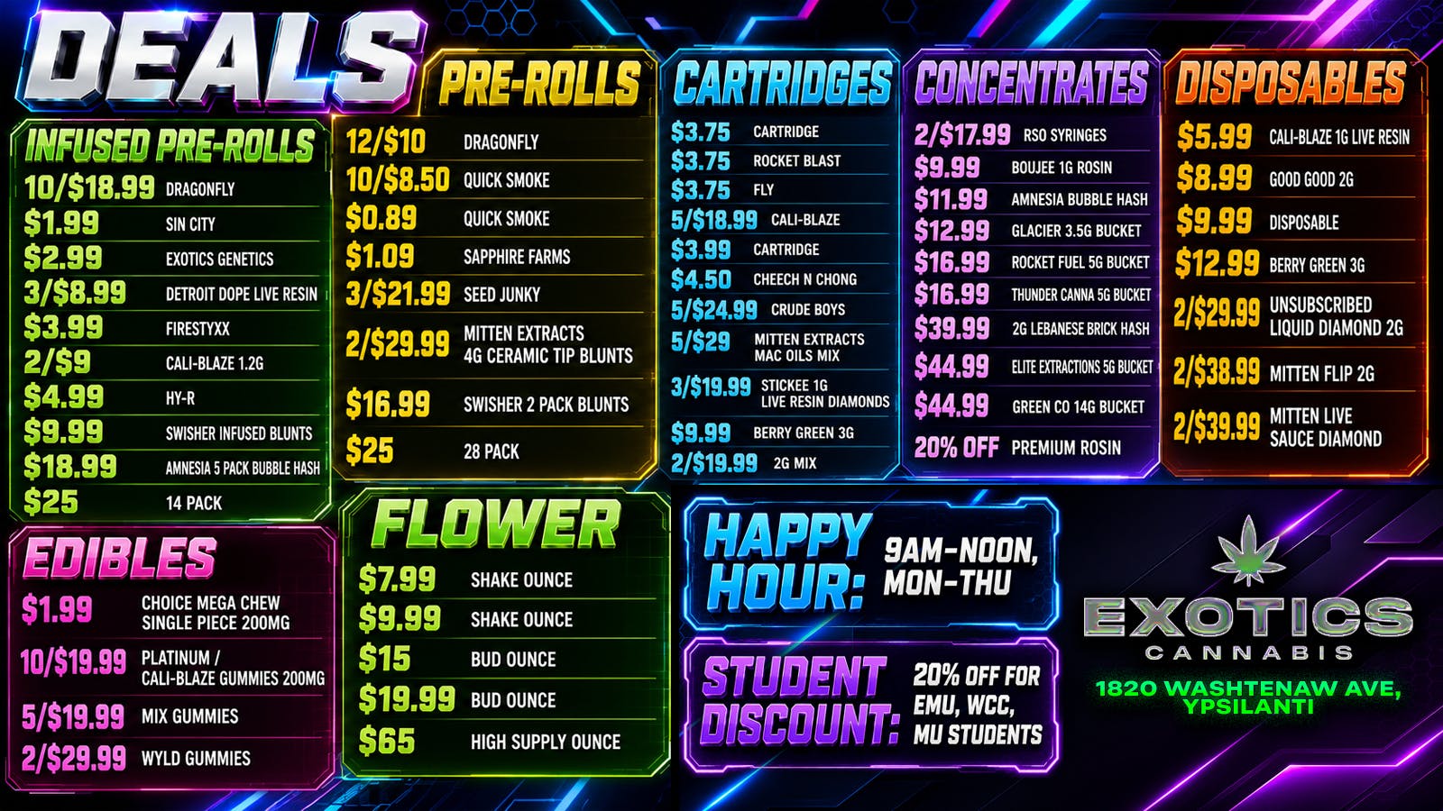 Exotics Cannabis - Ypsilanti 🔥 DEALS SO LOW IT SHOULD BE SECRET 🤫