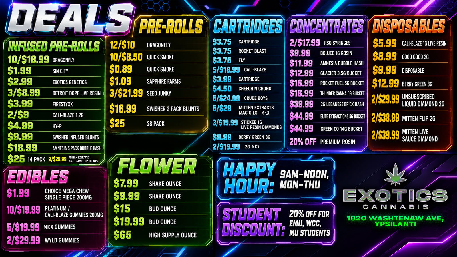 Exotics Cannabis - Ypsilanti 🔥 DEALS SO LOW IT SHOULD BE SECRET 🤫