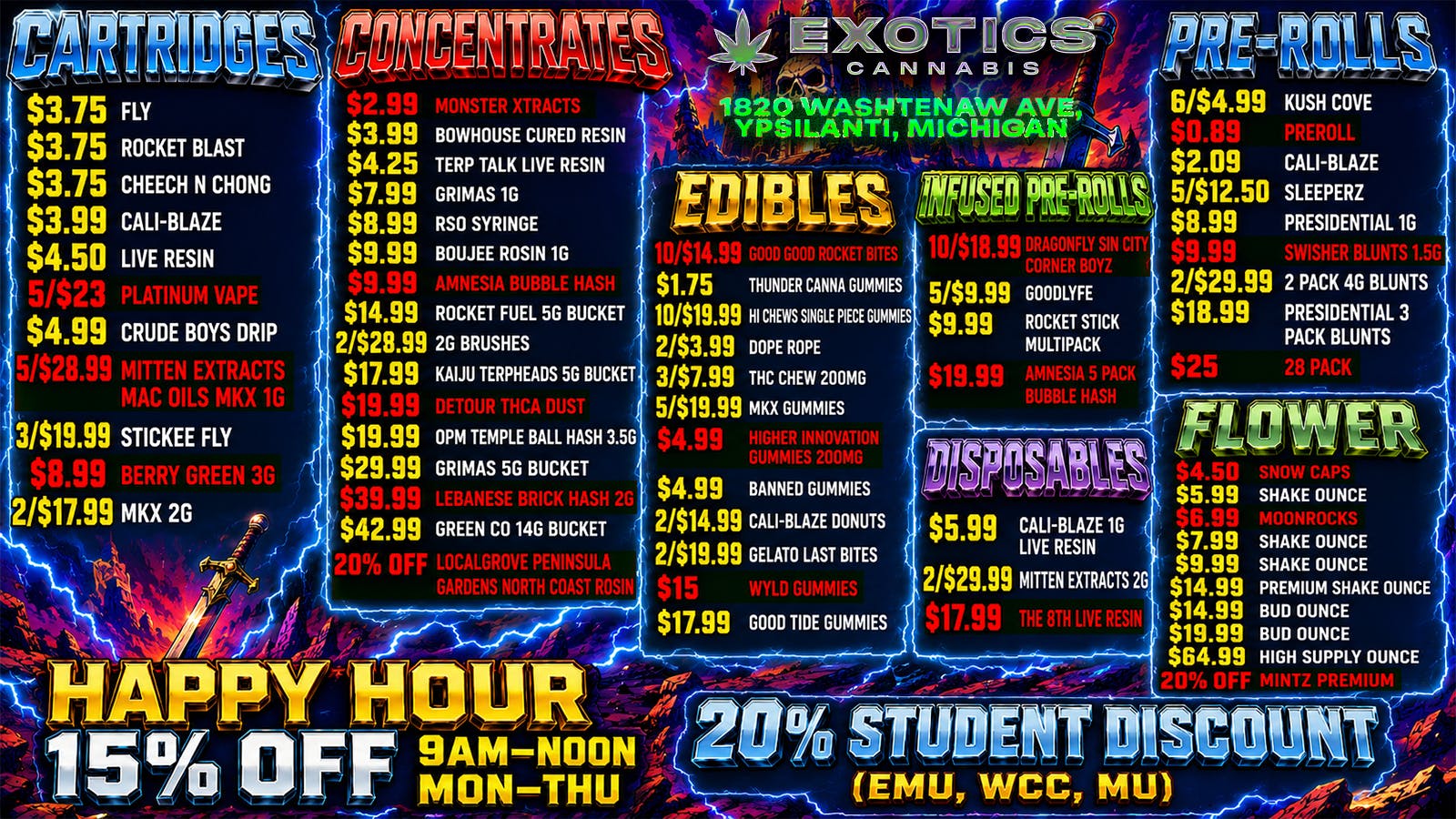 Exotics Cannabis - Ypsilanti 🔥 YPSI'S UNBEATABLE DEALS