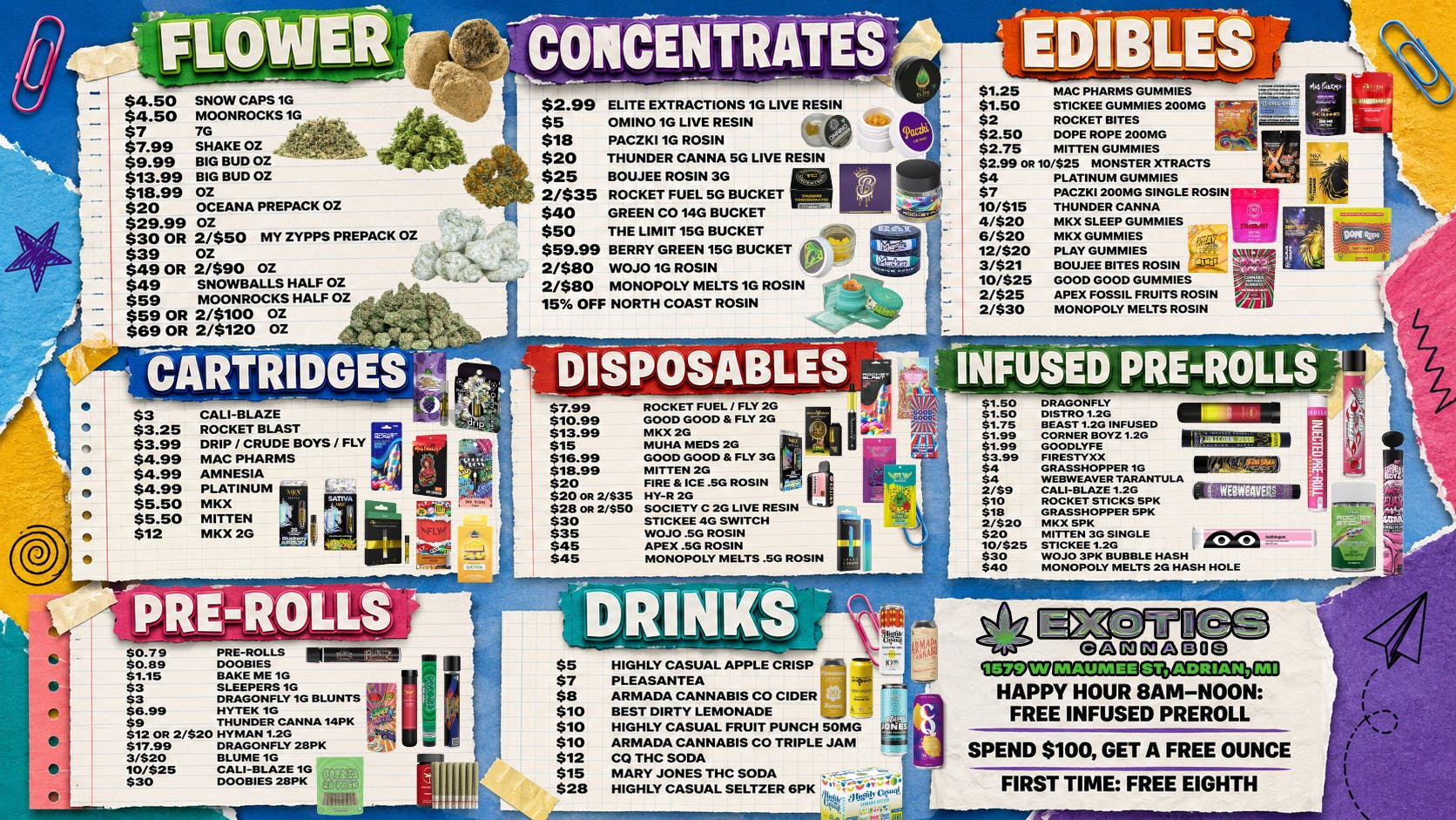 Exotics Cannabis - Adrian - NOW OPEN! BACK TO SCHOOL SPECIALS 🎒