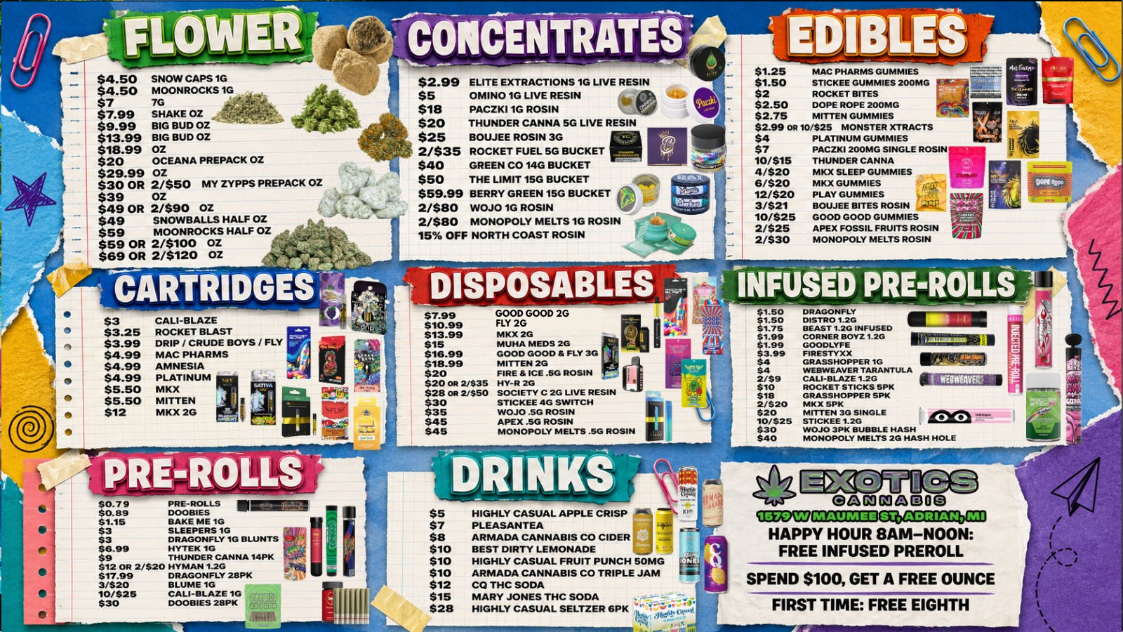 Exotics Cannabis - Adrian - NOW OPEN! BACK TO SCHOOL SPECIALS 🎒