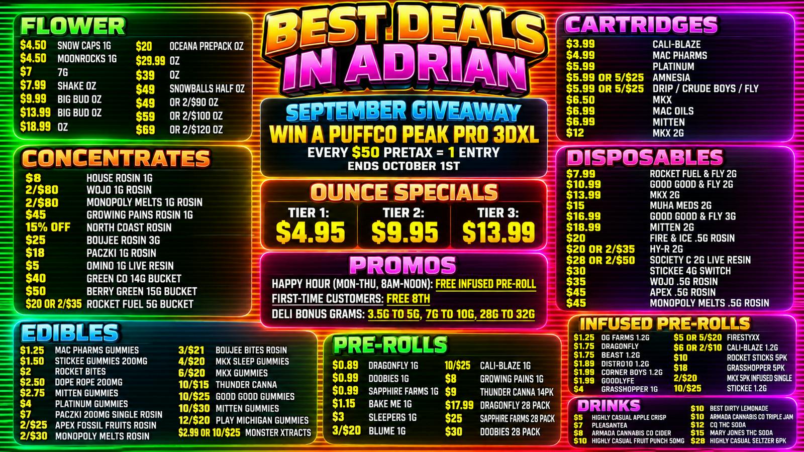 Exotics Cannabis - Adrian - NOW OPEN! Lowest Prices in MICHIGAN! LOWEST OZ PER TIER!