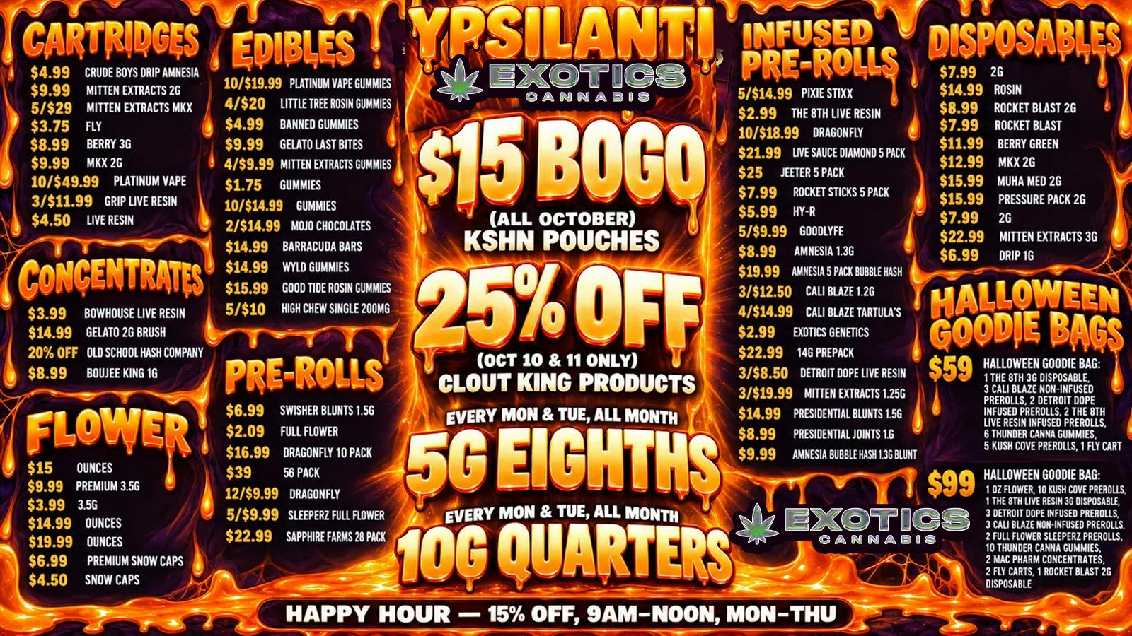 Exotics Cannabis - Ypsilanti 🎃👻 SPOOKY SAVINGS IN YPSILANTI 🦇🕸️💀