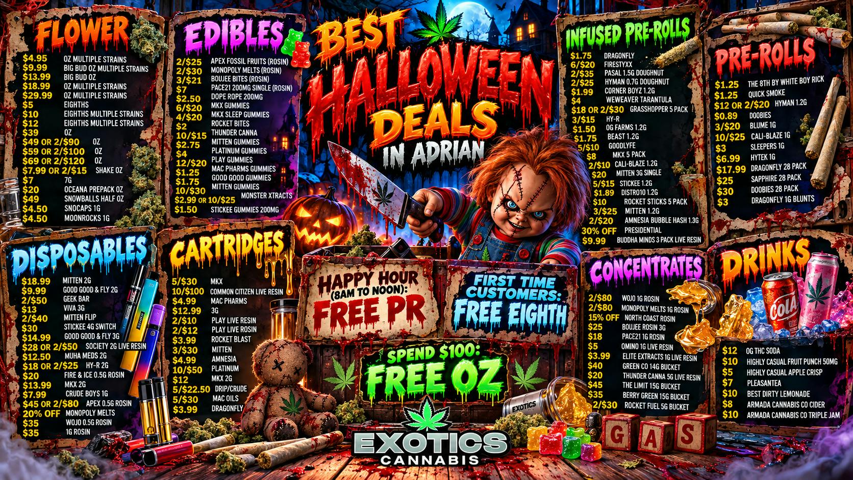 Exotics Cannabis - Adrian - NOW OPEN! BETS DEALS IN MICHIGAN! $4.95 OZ
