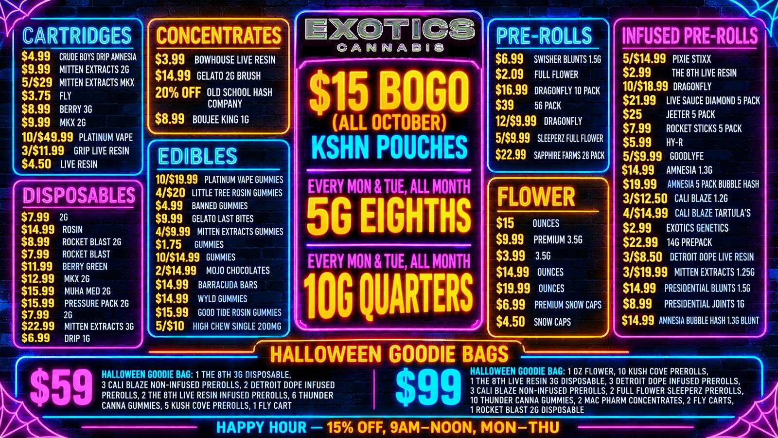Exotics Cannabis - Ypsilanti 🎃👻 ALL TREATS NO TRICKS 🕸️ BEST IN YPSI 🦇💀