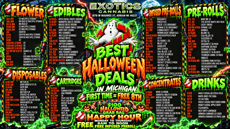 Exotics Cannabis - Adrian - NOW OPEN! Lowest Prices in MICHIGAN!
