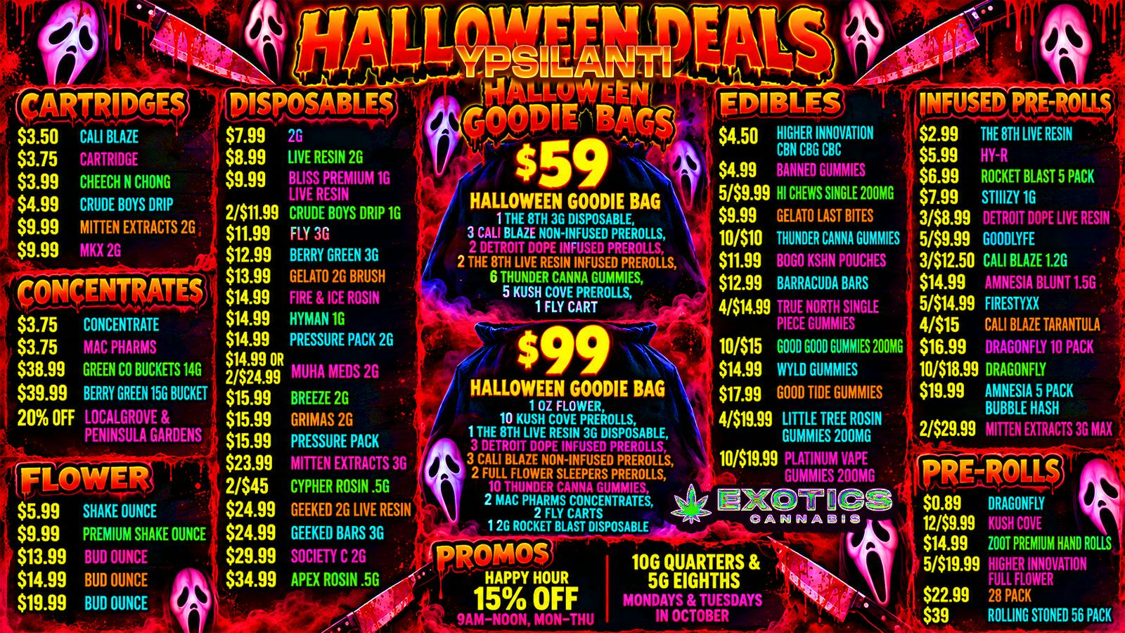 Exotics Cannabis - Ypsilanti 🎃 BEST SAVINGS IN YPSI 👻 HALLOWEED BAGS 💰