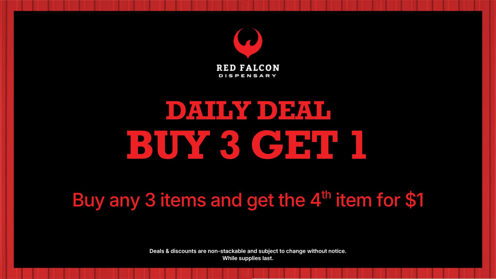 Red Falcon BUY 3 ITEMS GET 1 FOR $1