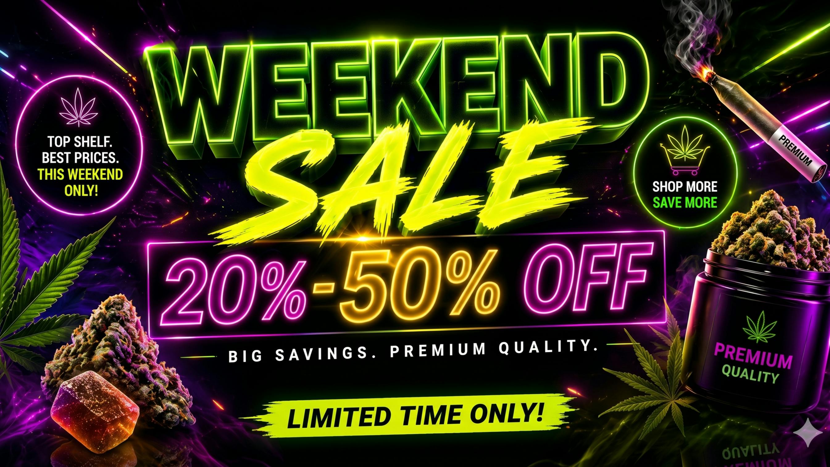 RushBudz Dispensary WEEKEND SALE 20-50% OFF