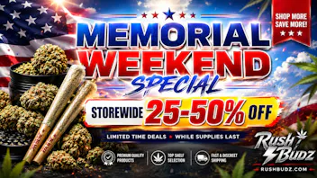 RushBudz Delivery memorial day wknd spl 25-50% off