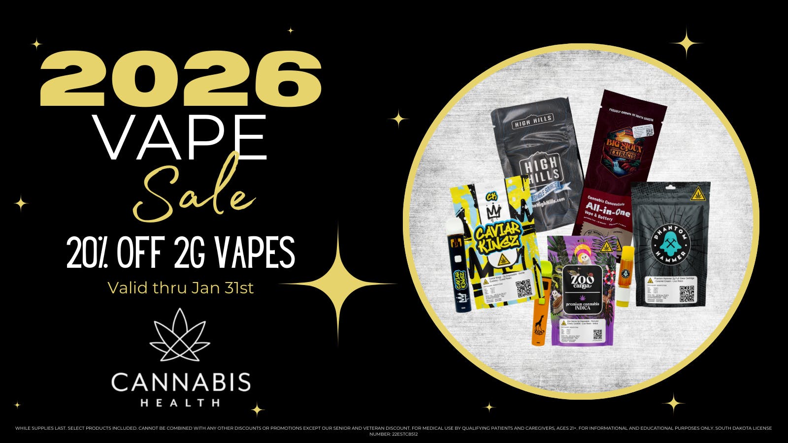 Cannabis Health 20% OFF 2g VAPES