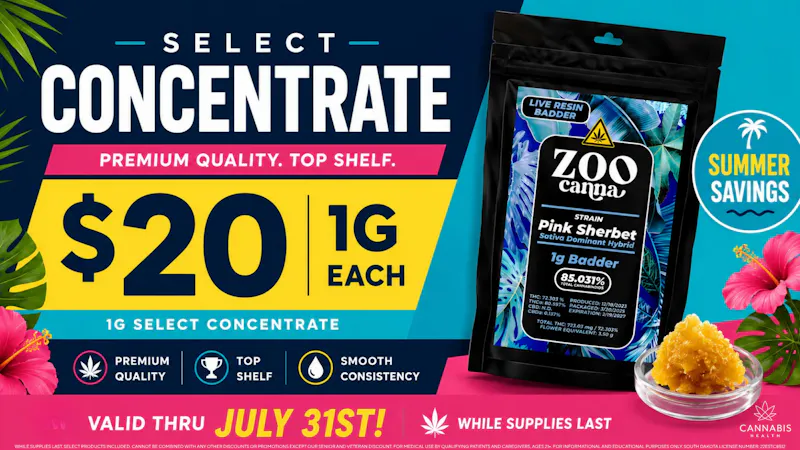 Cannabis Health $20 SELECT 1g Concentrate